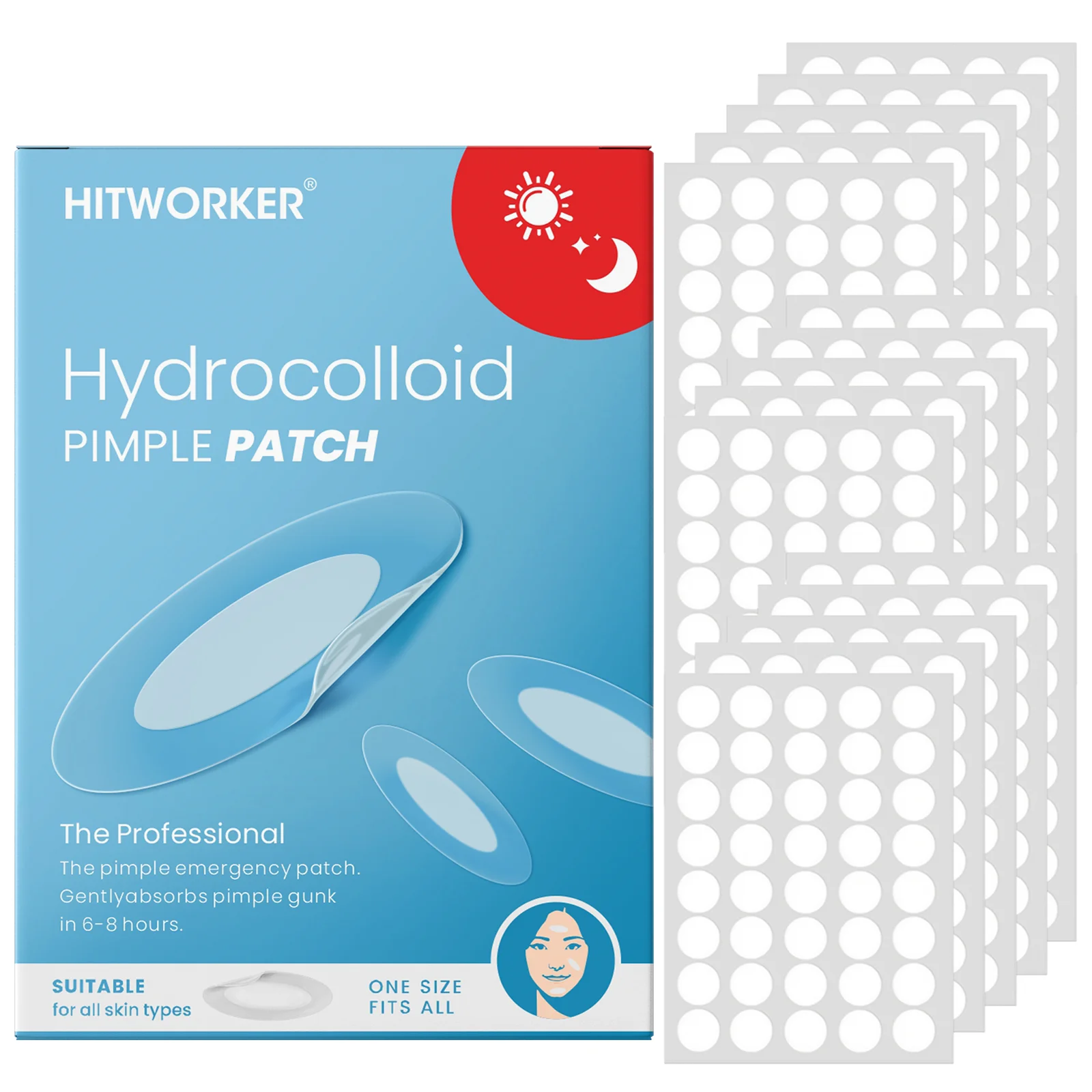 Set de 600/240 piezas/caja de parches para el acné a base de agua - pegatinas para el acné a base de agua de alta calidad para limpieza profunda, suaves y amigables con la piel