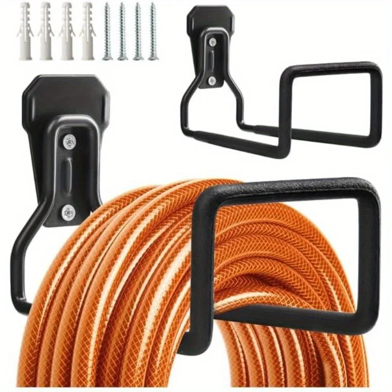 Metal Hose Holders-Wall Mounted Garden Water Pipe Hooks for Outdoor Yard & Garage Storage Organizer Garden Hose Holder