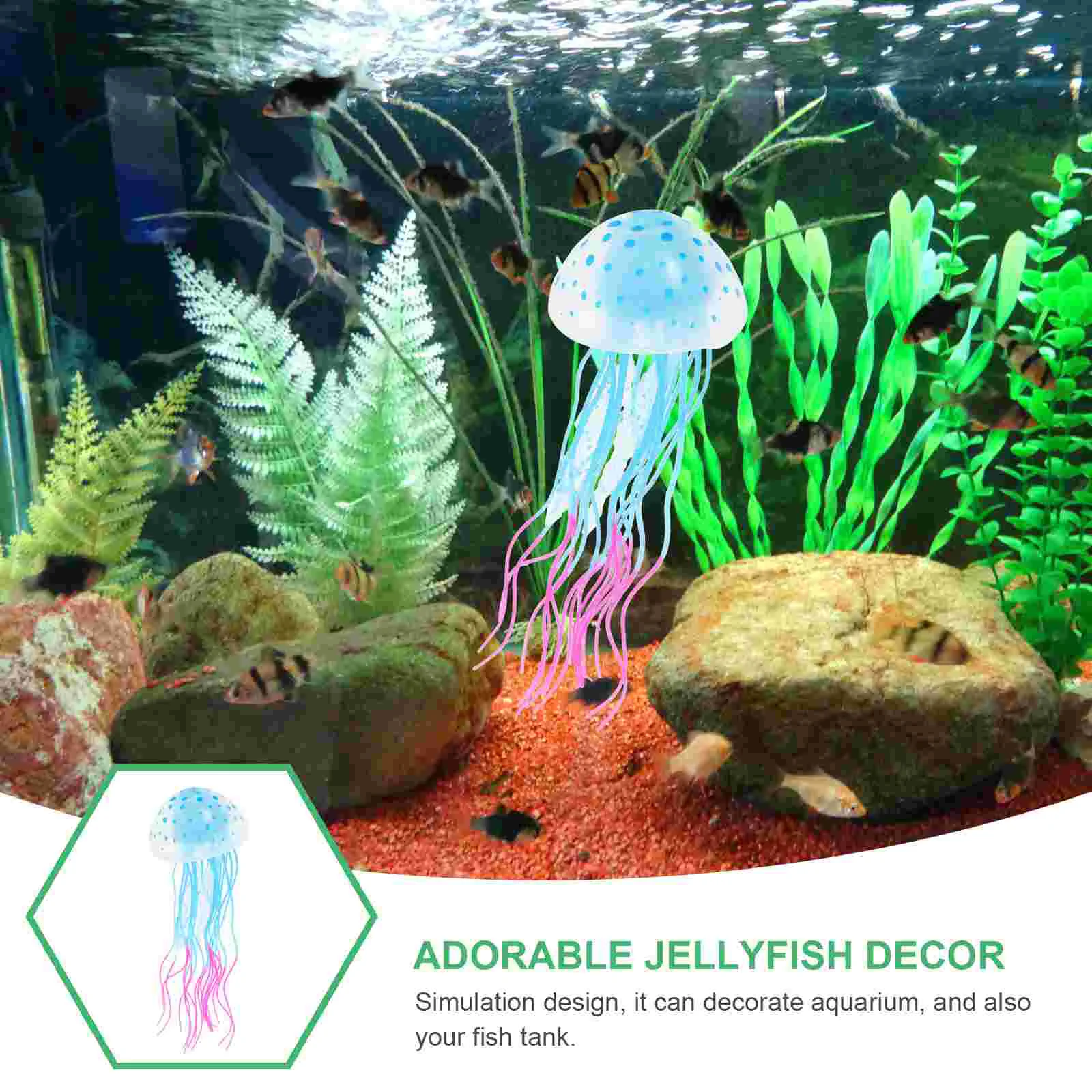 Decorations Simulated Fluorescent Jellyfish Tank Accessories Glow Silica Gel Decorative Fake Luminous