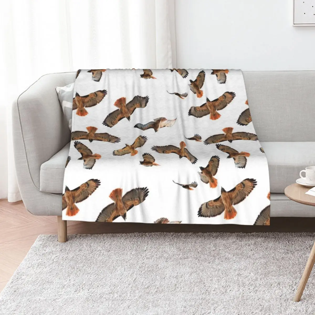 Red Tail Hawk Collage - Blank Background Throw Blanket Soft Big Travel Decorative Sofa Soft Beds Comforter Blankets