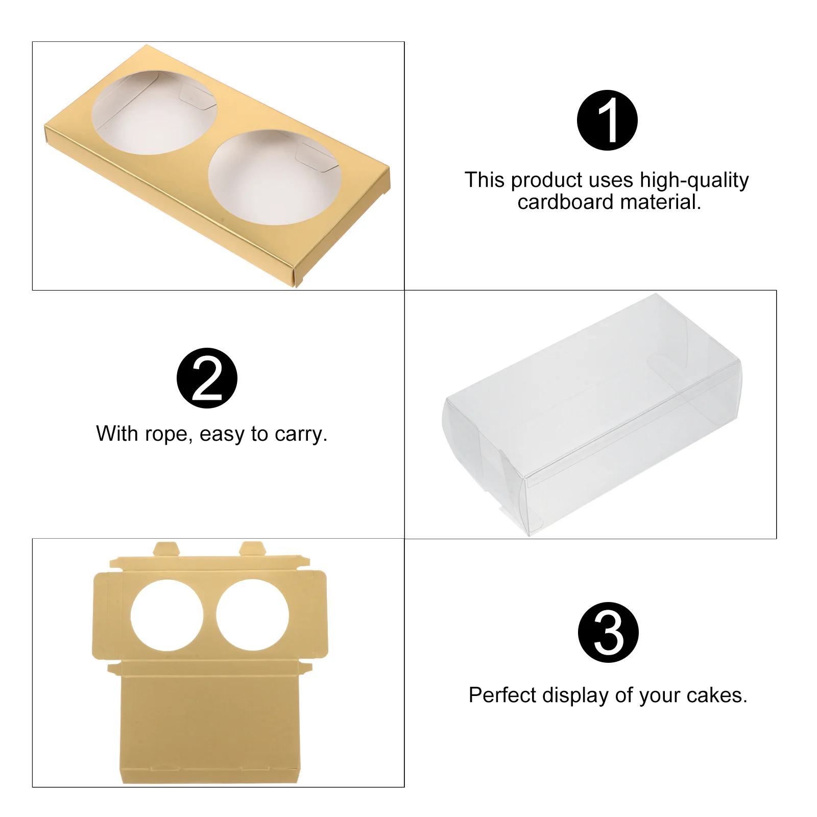 

10Pcs Mooncake Gift Boxes Transparent Cake Egg-Yolk Puff Dessert Packing Boxes for Bakery Food Storage