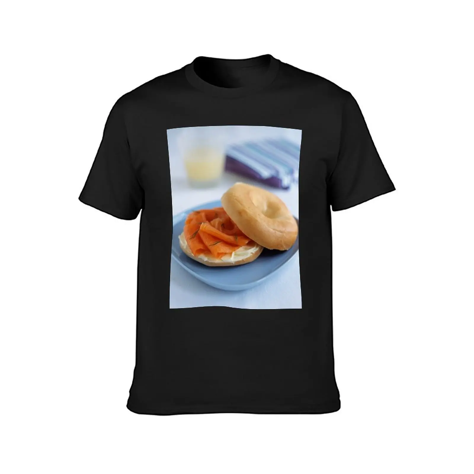 Smoked salmon bagel (H110/2997) T-Shirt summer tops boys whites heavyweights t shirts for men pack