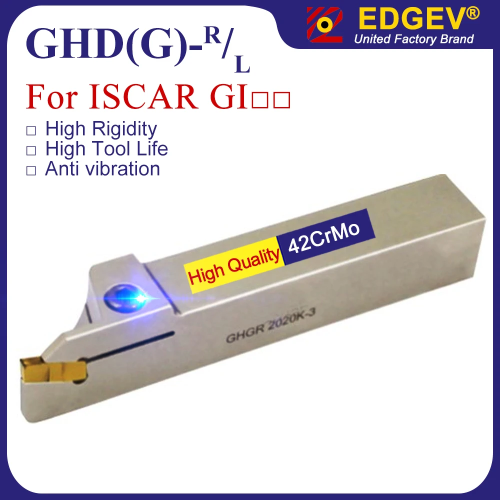 

GHDR GHDL GHGR GHGL 1616 2020 2525 3 4 5 External Grooving Tool Holder Metal Lathe Turning Cutter CNC GIP GIF Insert