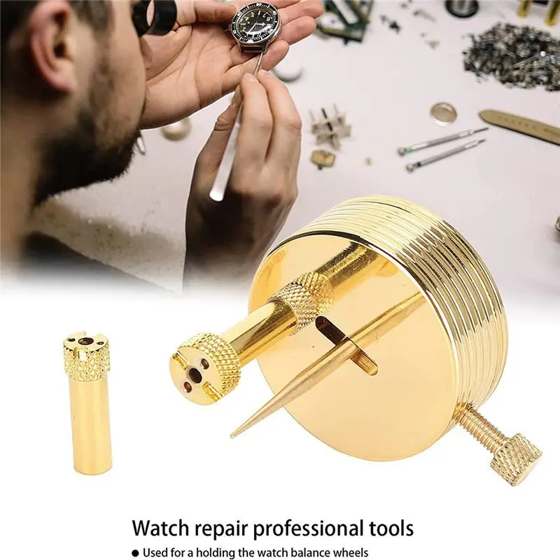 Just- Watch Movement Balance Wheel Brass Support Hairspring Stand Balance Holder Removing Timing Washers Watch Repair Tool