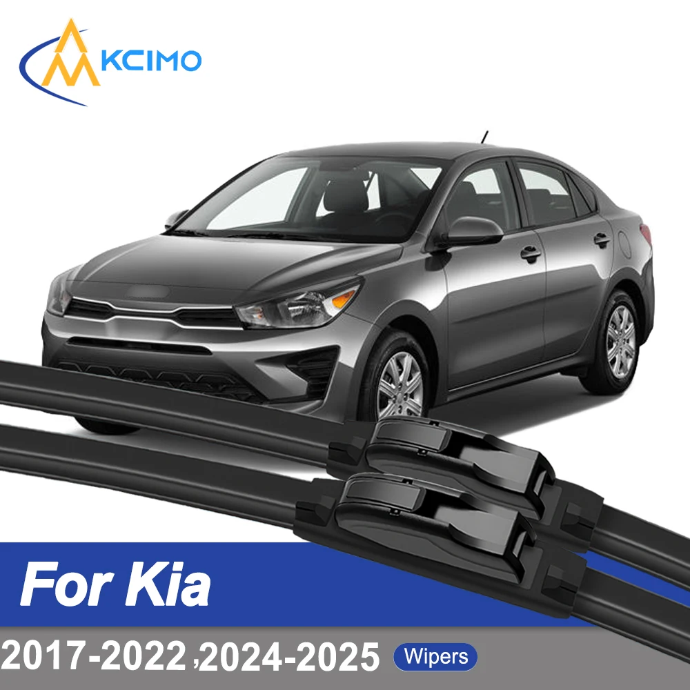 

Premium Rubber Durable Silent Windshield Wiper Blades 2pcs for Kia Rio FB UC 2017-2022 2024-2025 K2 KX Cross Solaris KRS KRX
