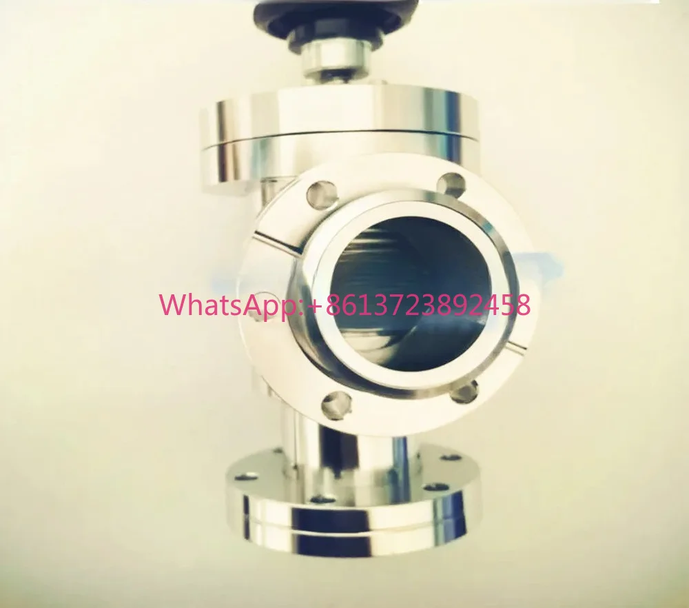 Ultra high vacuum CF/KF manual baffle valve, variable diameter right angle manual valve KF/CF16/25/35/40/50