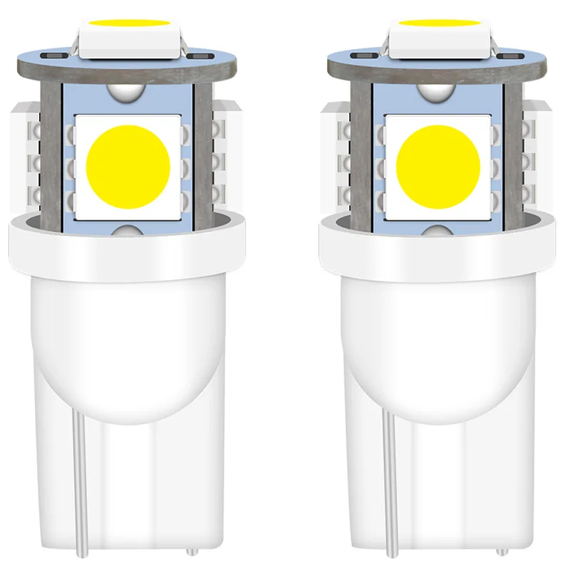 t10 W5W светодиодный автомобильный светильник 5SMD декодер высокой яркости освещение номерного знака внутренний автомобильный потолочный светильник 5050 автомобильный свет белый
