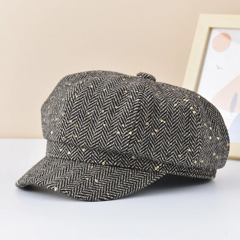 Hats For Women Winter Warm Age-reducing Fashion Beret Army Octagonal Cap Casual Peaked Cap Feminino Boina S54