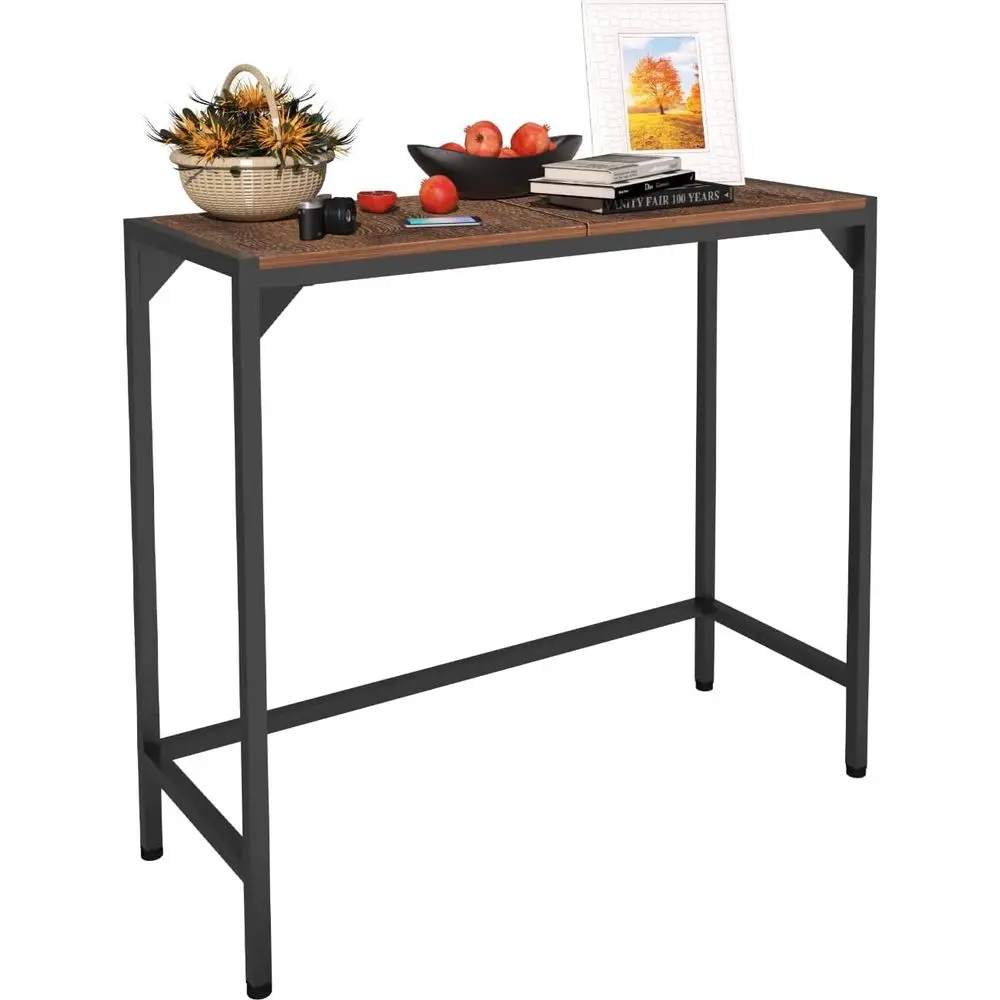 

Промышленный узкий стол 33 дюйма, столик для прихожей, придиванный столик, приставной столик для входной зоны, для гостиной, прихожей, коридора