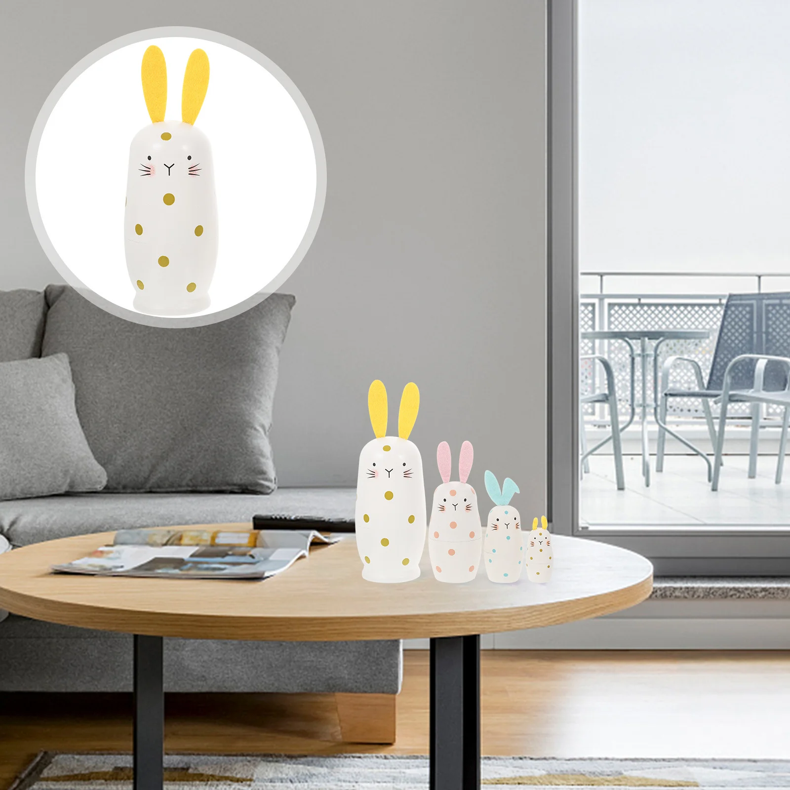 

1 комплект, четырехслойный деревянный набор для гнездования кролика, креативный домашний декор, украшение для подарка на вечеринку, деревянное гнездо, 4 слоя