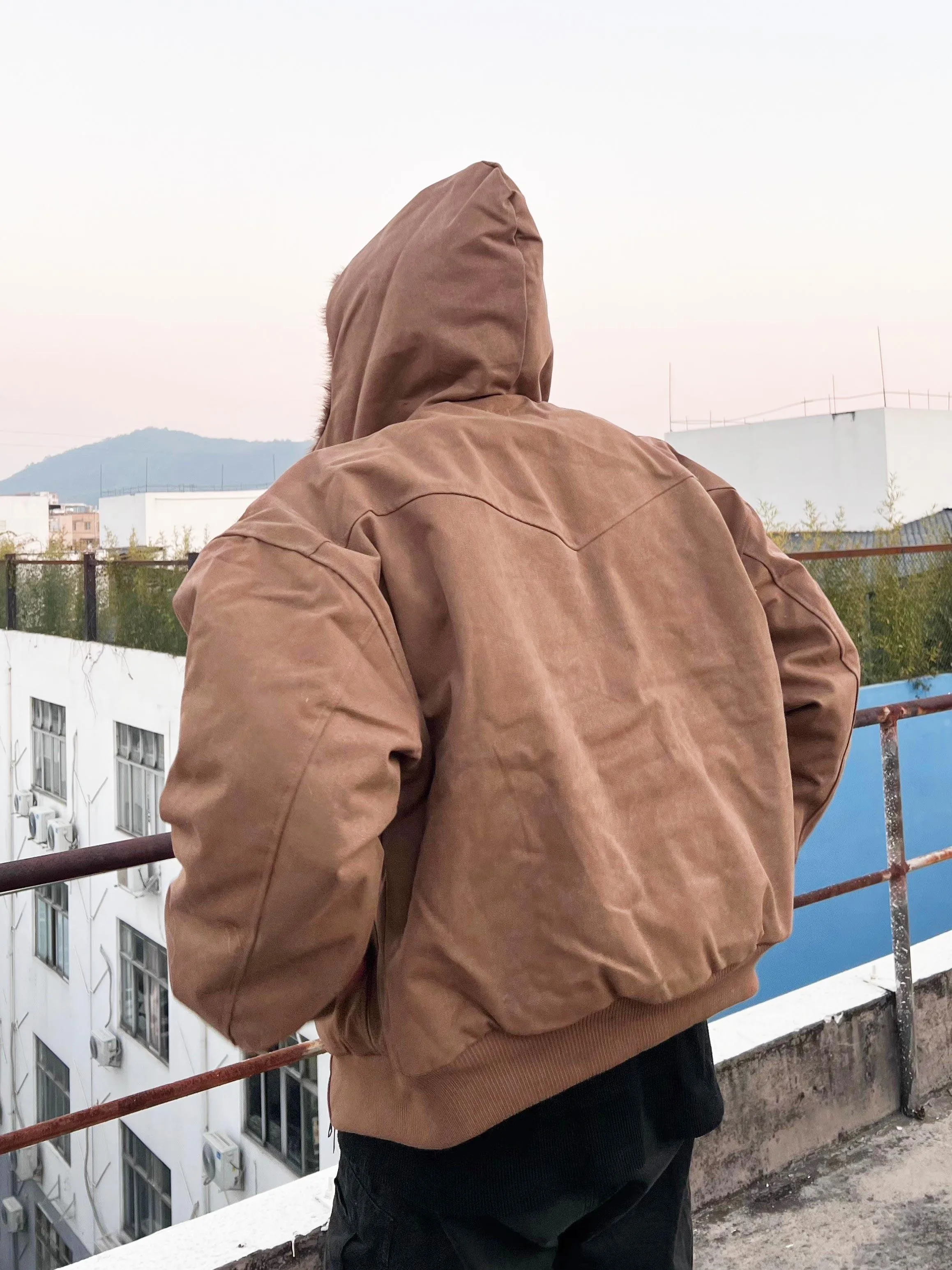 Fashion American Style Hooded Cotton Jackets Men 2025 Autumn Winter New Loose Zipper Parkas Solid Color Thickened Jackets Coats