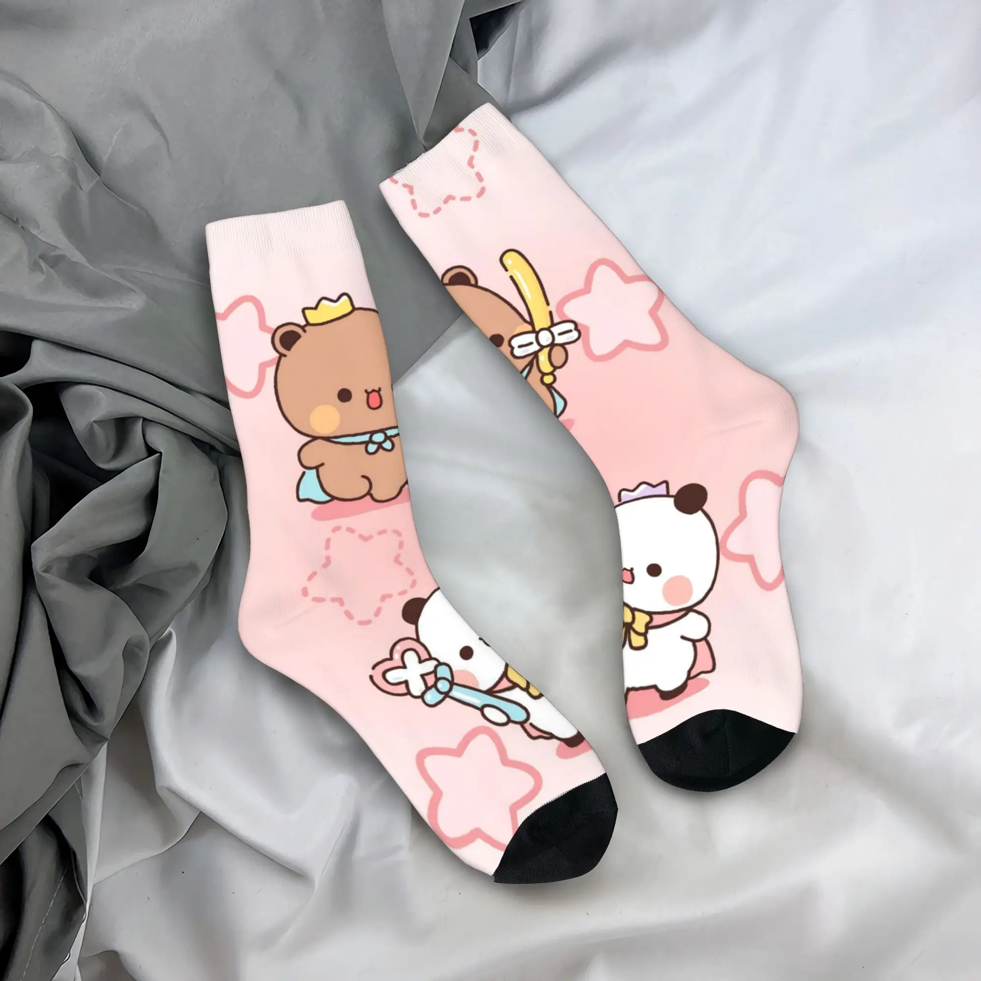 

Bear Cartoon Cute Bubu Dudu Stockings Pattern Modern Socks Winter Non Slip Socks Couple Outdoor Sports Breathable Socks