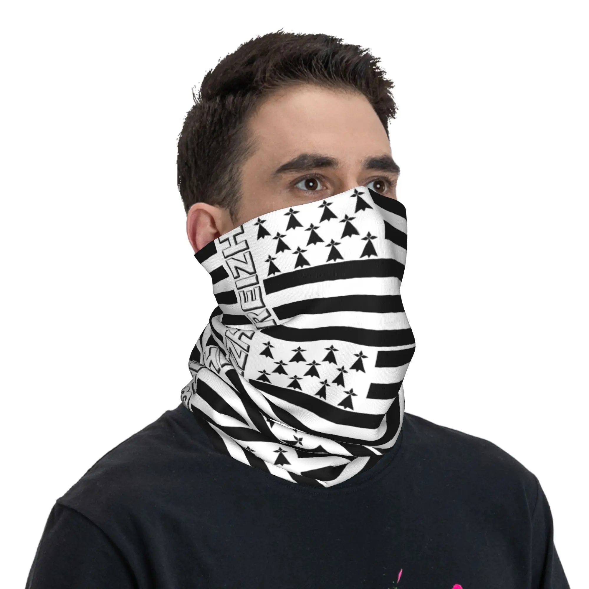 

Breton Brittany Flag France Region Country Identity Nation Bandana Neck Cover Printed Mask Scarf Headband Outdoor Sports
