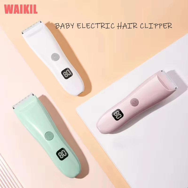 Waikil Professionele Baby Elektrische Tondeuse Stille Haar Trimmer Usb Opladen Draadloze Digitale Baby Clipper Ultra Stil