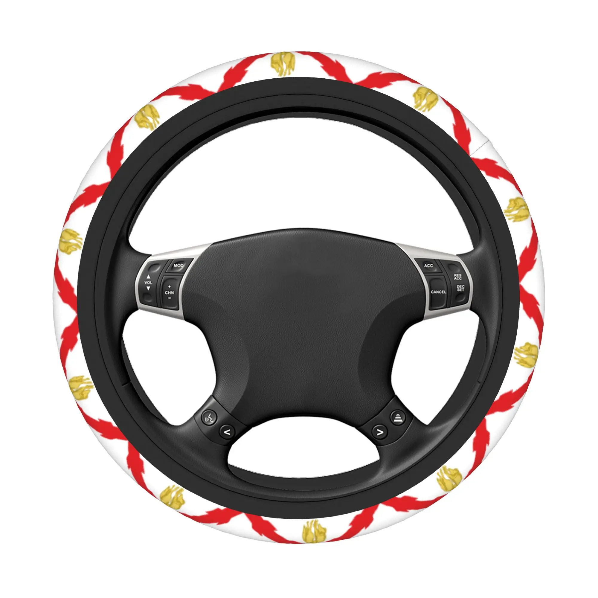 German Burgundy Cross Car Steering Wheel Cover 38cm Soft  Auto Steering Wheel Protector Fashion Car-styling Car Accessories