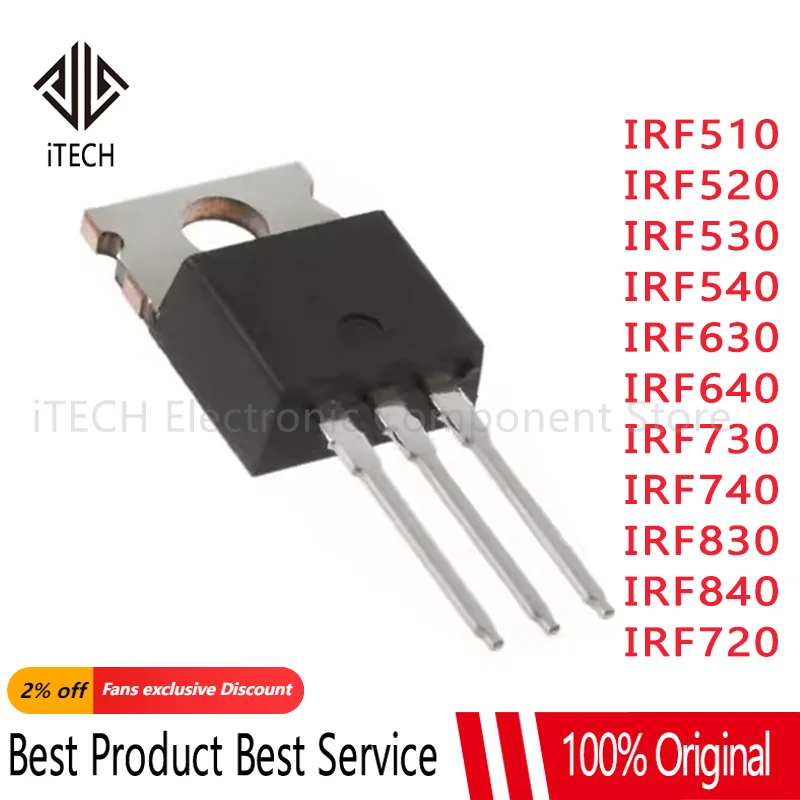 5 sztuk IRF510 IRF520 IRF530 IRF540 IRF640 IRF720 IRF830 IRF840 IRF630 TO220 IRF510N IRF540N IRF520N IRF530N IRF640N IRF730