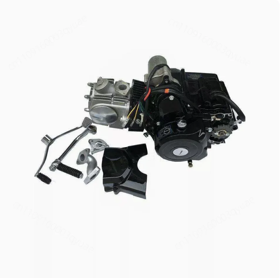 125CC Engine Motor, Electric + Kick Dual Start Manual Clutch, Universal Durable Fuel-Efficient Motorcycle Engine
