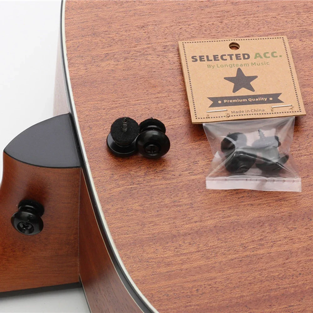2 Pcs Guitar Strap Button Locks For Electric Guitars Basses And Ukuleles Includes Installation Screws For Security