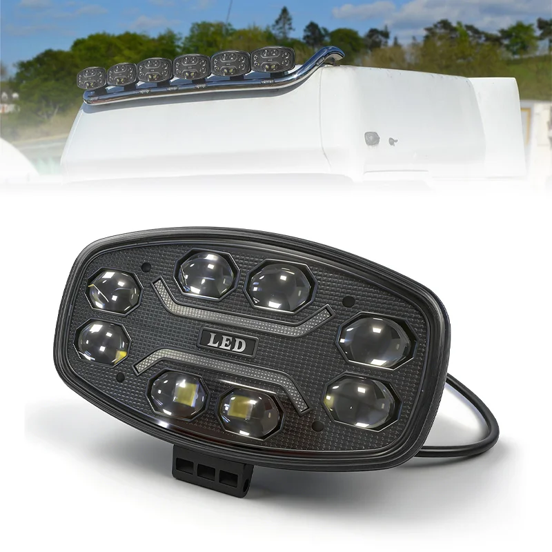 

9-дюймовая светодиодная фара для грузовиков, мощная, с ДХО, противотуманная, прожекторная, для Jeep Wrangler JK, аксессуары, внедорожная лампа-балка на крышу