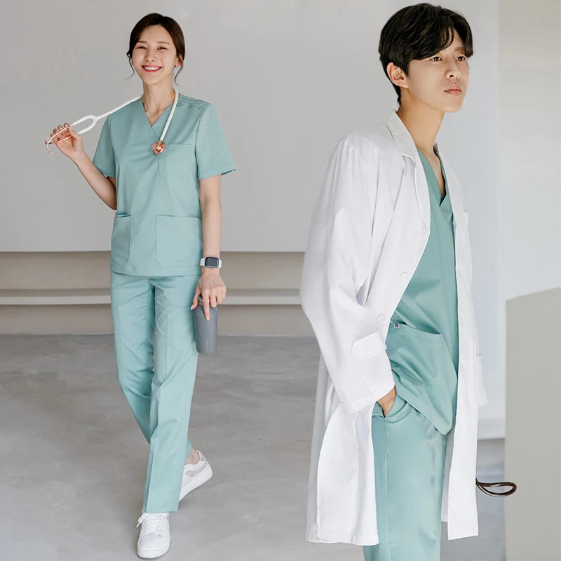 

Short Sleeve Medical Work Uniform Women's Lab Coat Brush Hand Surgical Room White Lab Coat 25-35 Years Old Nylon Blend