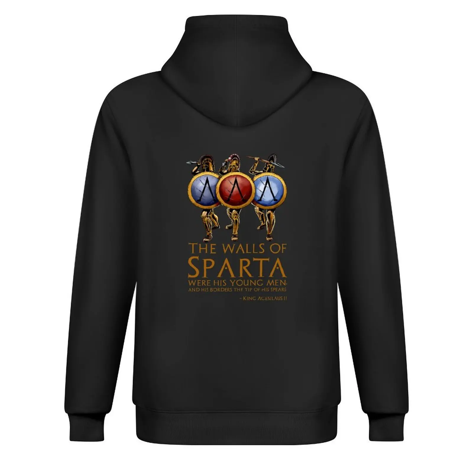 The walls of Sparta were his young men, and his borders the tip of his spears. - King Agesilaus II Hoodie
