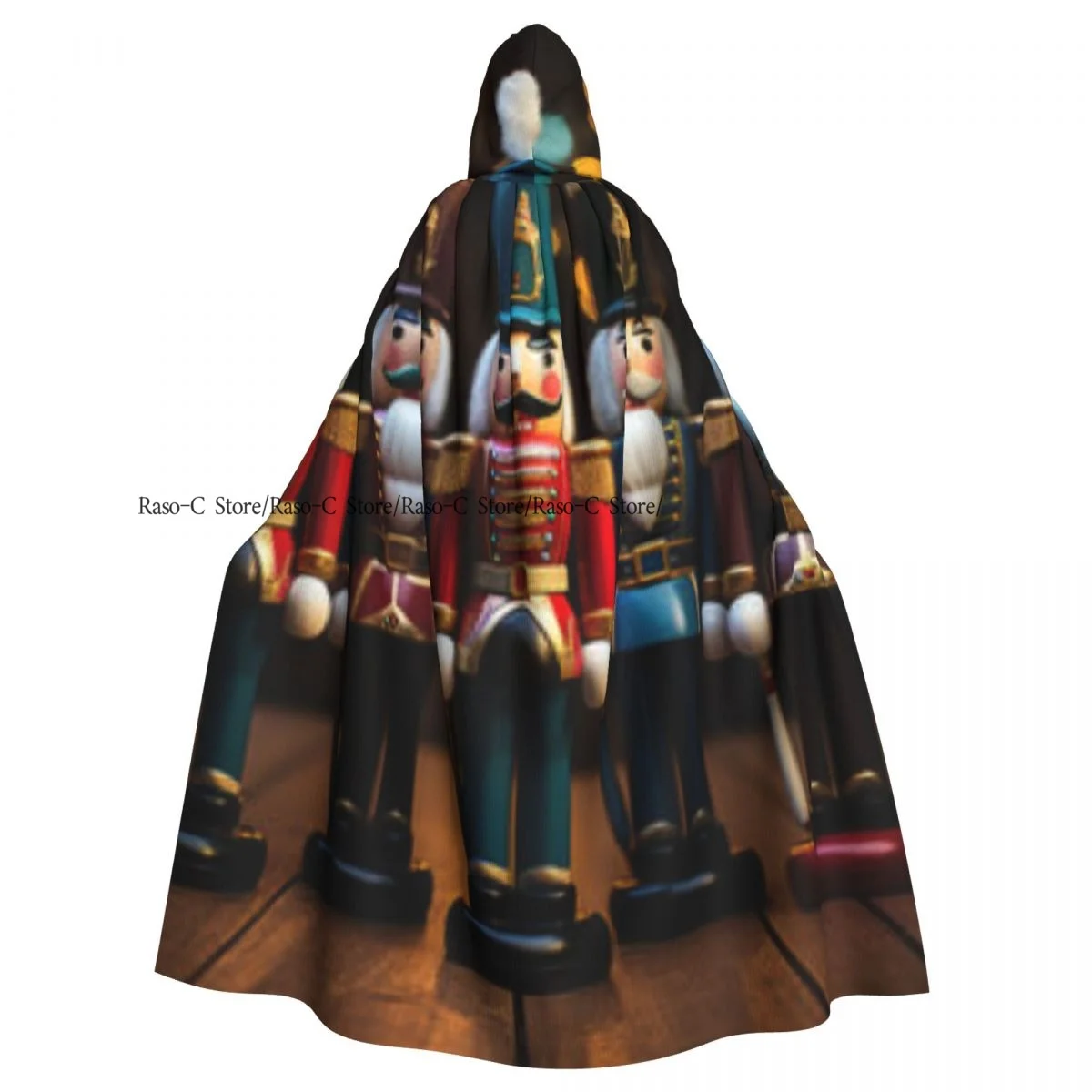 Hooded Cloak Unisex Cloak with Hood Classic Nutcracker Pattern Cloak Vampire Witch Cape Cosplay Costume