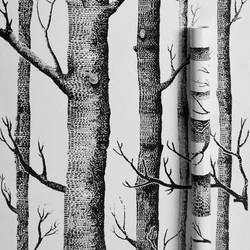 Vintage Black White Pattern Self-Adhesive Waterproof Removable Wallpaper Sticker for Home Decoration Countertop Room Background