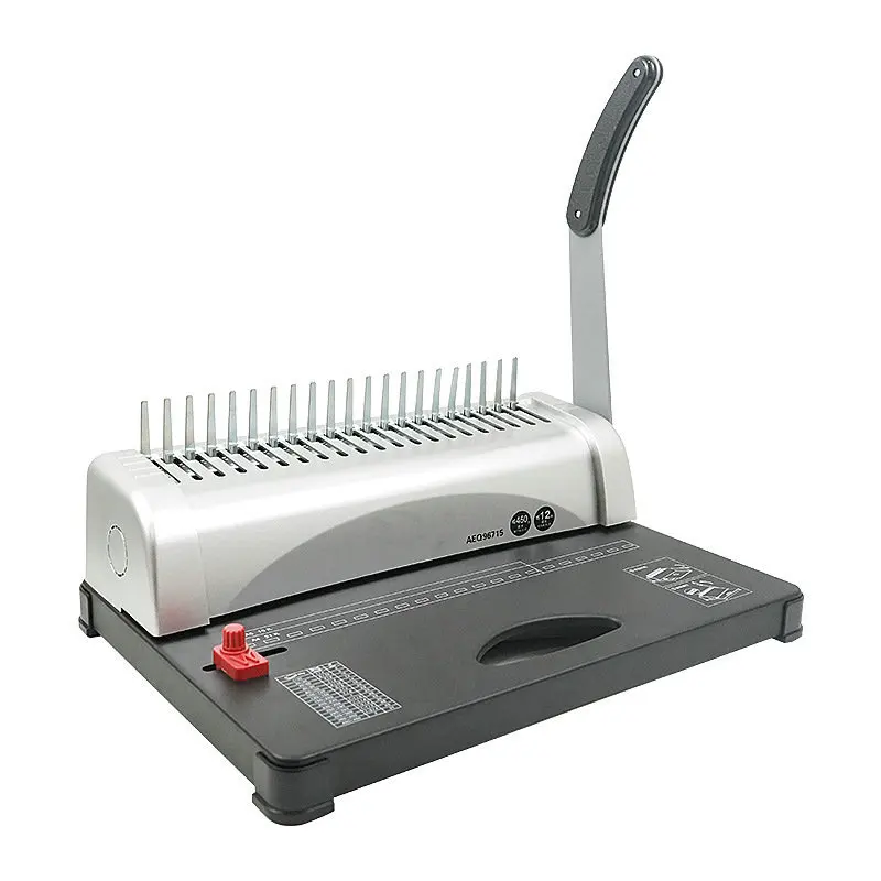 450 Sheet A4 Manual Paper Office Binding Machine 21 Holes Comb Binder Puncher Plastic Punching