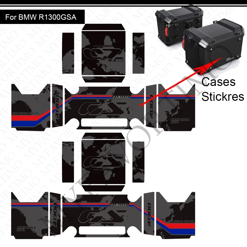 Motorcycle luggage compartment flat bottomed pan aluminum box sticker For BMW R 1300GS R1300 ADV GSA Adventure