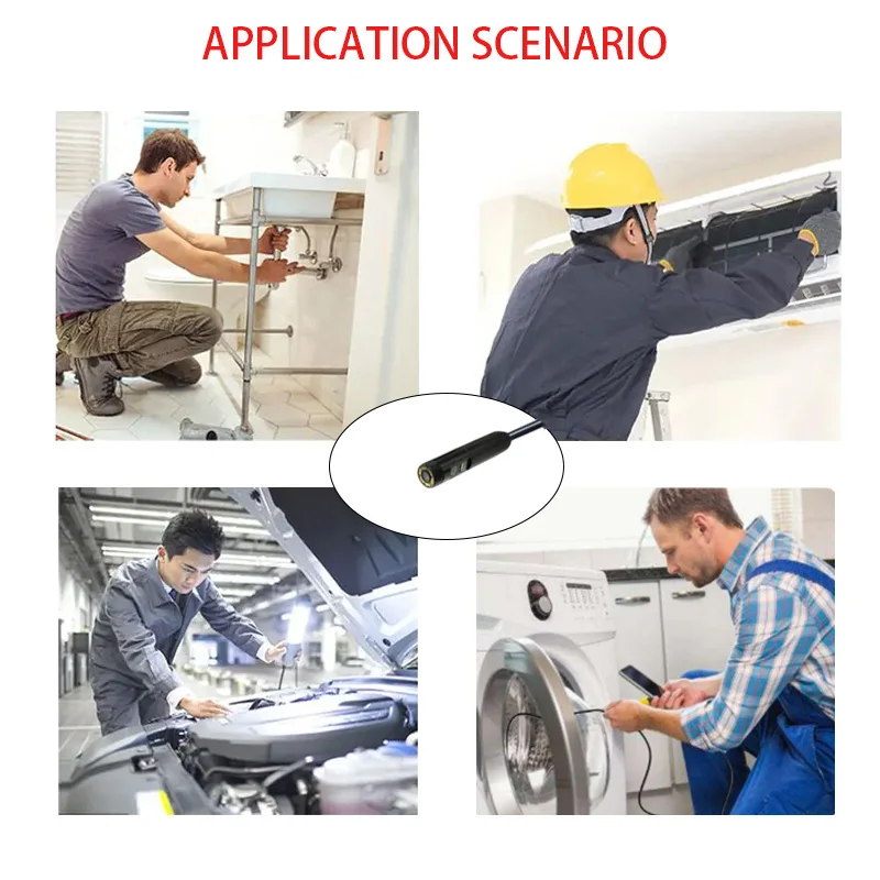 1MP 4mm FOV 80 ° كاميرا المنظار الصناعية عالية الدقة بعدسة مزدوجة لفحص خطوط الأنابيب 1 متر USB Type-C كاميرا المنظار 3 في 1 أندرويد #3