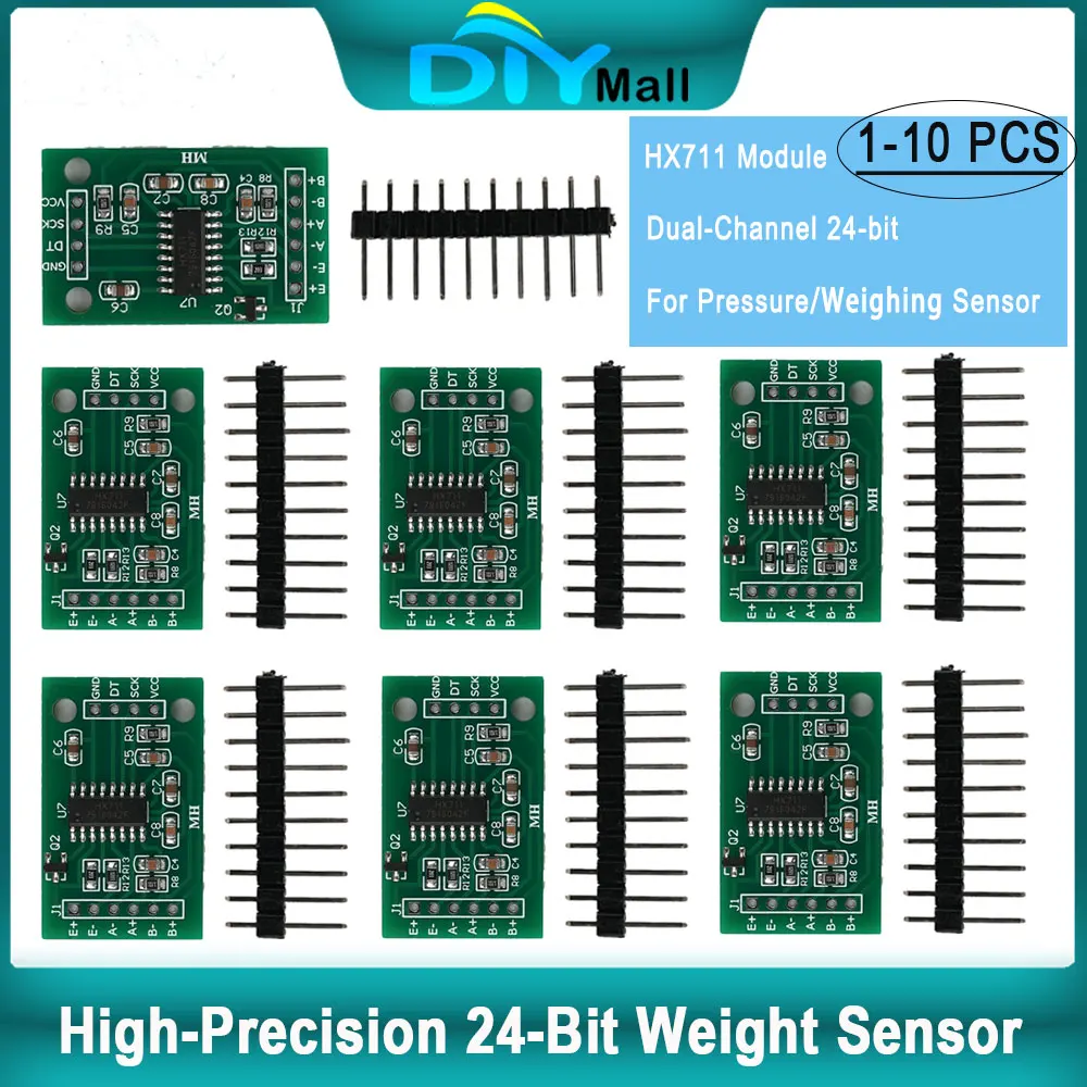 HX711 24-Bit ADC Weight Sensor Module + Load Cell Amplifier for Arduino, Dual-Channel Precision Weighing Scale DIY Kit
