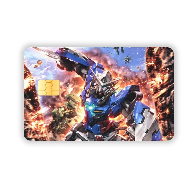 Bandai Gundam Credit Card Debit Card Stickers DIY Cartoon Anime Waterproof Melody Poker Stickers Film Tape Skins Small Stacks