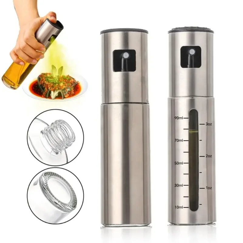 

Portable 100ml stainless steel cooking olive oil sprayer, kitchen mini oil sprayer small tool, vinegar bottle oil sprayer for ai