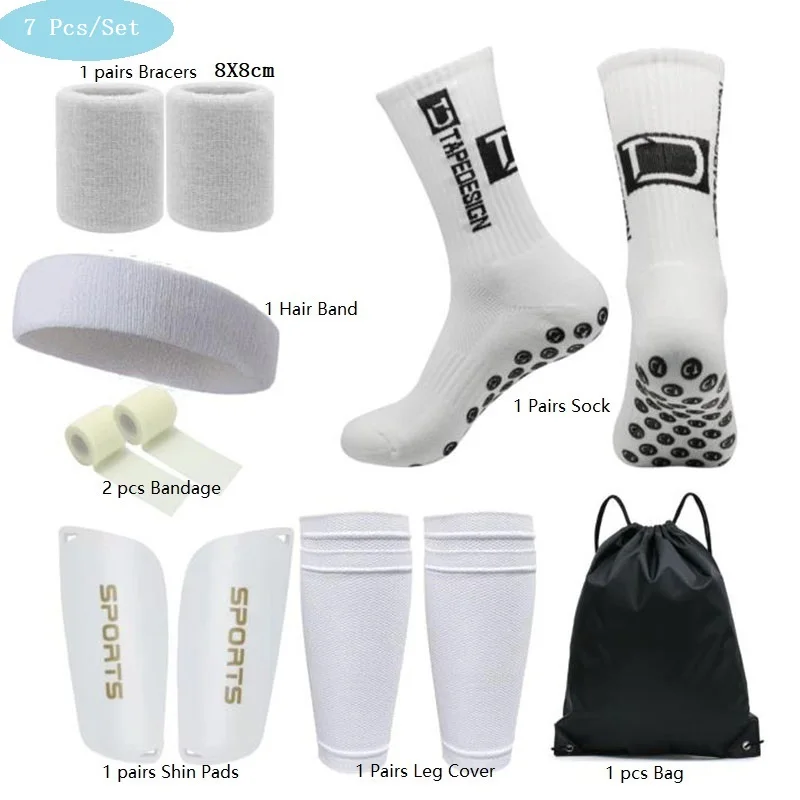 

7Pcs/Set of new anti slip band design TC football socks Women with mid calf anti slip football sports bike sports men's socks