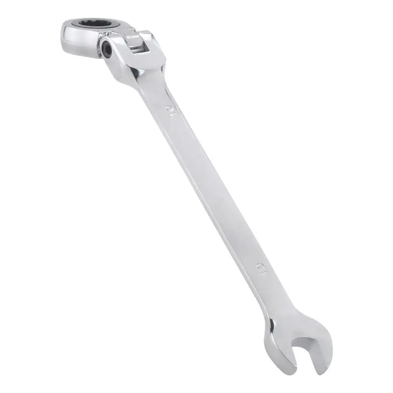 KYCOR-1PC Flexible Head Ratchet Metric Spanner Open End And Ring Wrenches Tool 10Mm