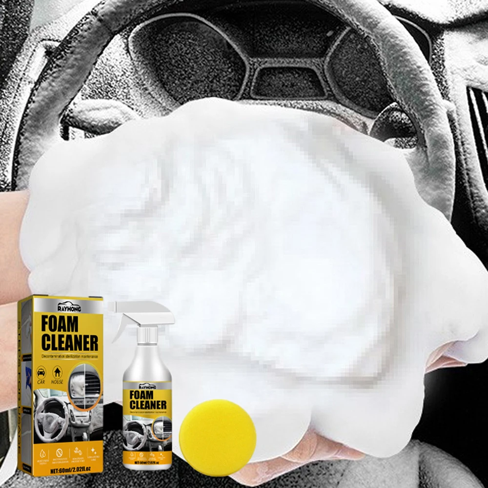 Multi-Purpose Foam Cleaner With Sponge Easy Using Car Upholsterys Cleaner For Automotive Car