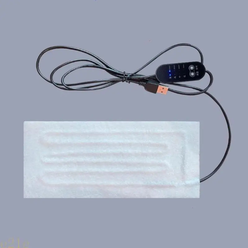 

E21E Heating Pad USB Heating Wire Heating Mat 5V Electric Heating Film Heater Pad for Warming Feet Heating Vest Coat