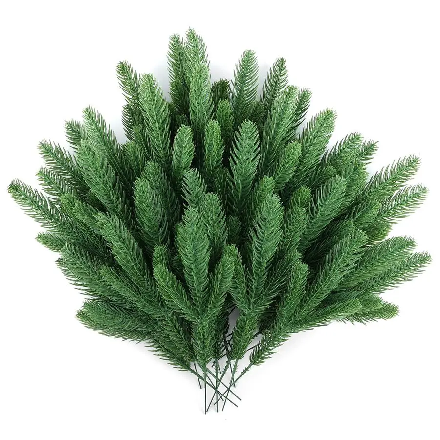 

150 Pcs Artificial Pine Branches Christmas Greenery Pine Picks DIY Cedar Picks and Sprays Accessories for Christmas Garland Wrea