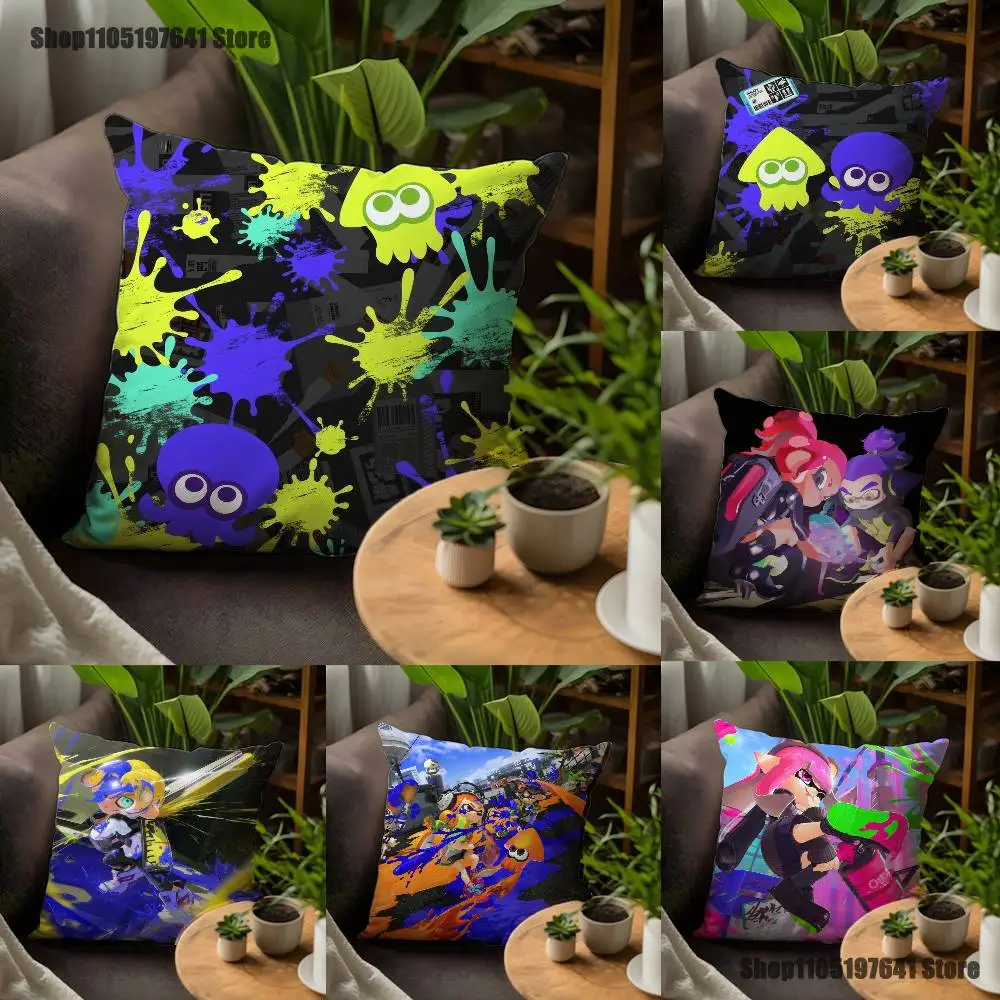 

Game S-Splatoon_S 2 3 Pillow Case For Sofa Decor Car Office Room Printing Cushion Cover Decorations and Protector