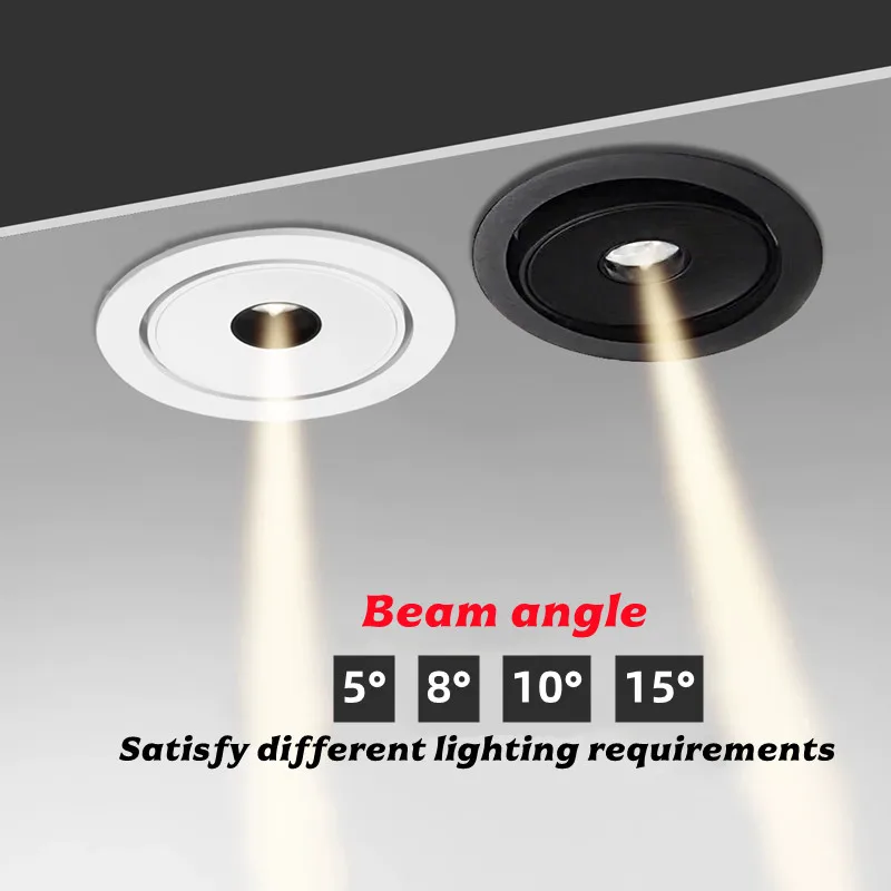 Ultra-thin LED Pendant Lights with Small Angles of 5°, 8°, 10°, 15° for Tea Room Atmosphere, Dining Table and Wardrobe Lighting.