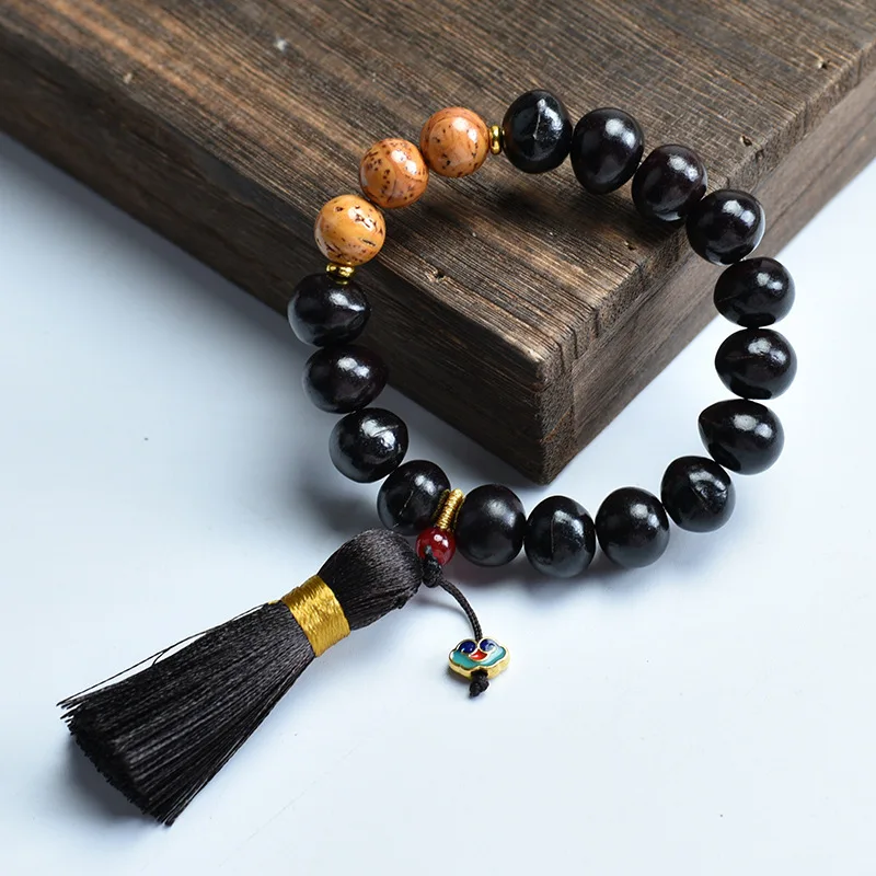 الطبيعية غير المؤذرة الطفل بودي الجذر الأصلي البذور سلسلة DIY بها بنفسك اليد الملتوية إصبع لينة الصلاة القديمة شرابة اللعب الثقافي Wo #4