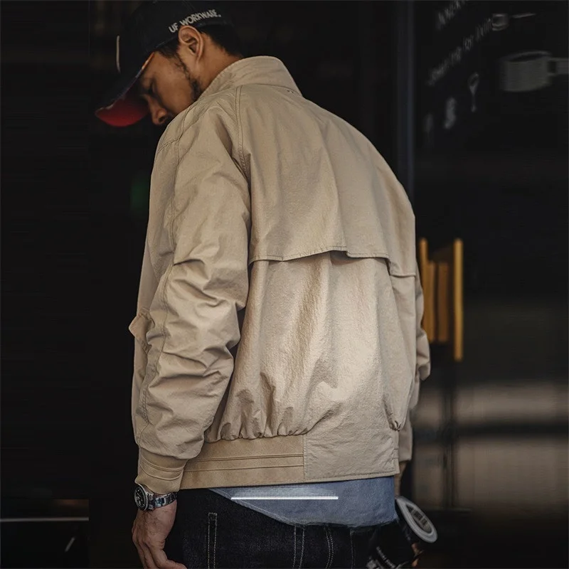 

Maden American Retro Harington G9 с воротником-стойкой Jaet Топ Повседневная верхняя одежда Мужская весна-осень Свободная посадка Длинная све на молнии Clo...