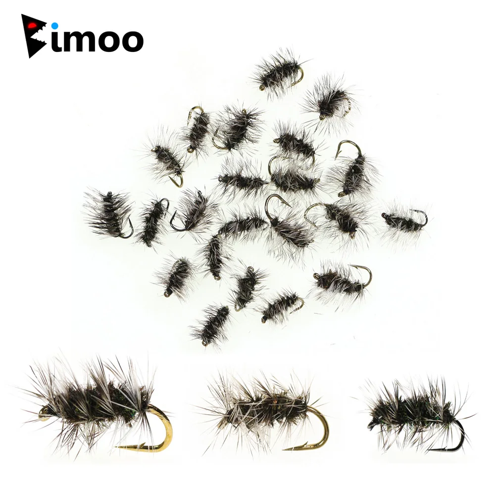 4/6PCS Griffith's Gnat  Dry Fly Small Size Trout Grayling Fly Fishing Lures Peacock Herl Body Grizzle Hackle #14-#20