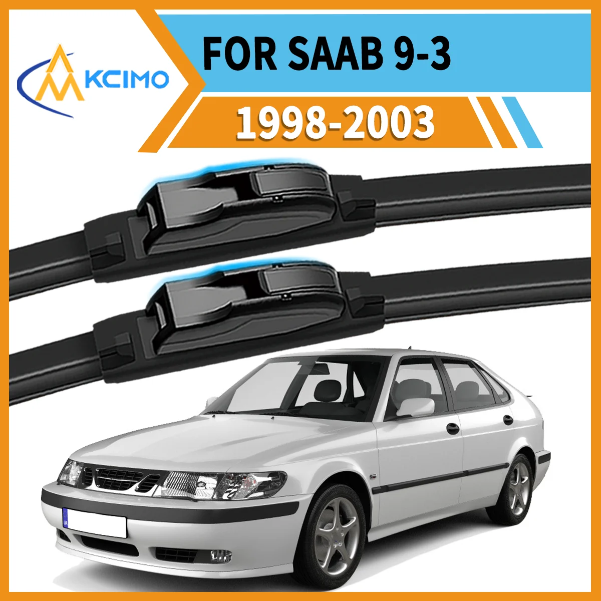 

Smooth Quiet Effective 2-Pack Wiper Blades For SAAB 9-3 1998–2003 All-Season Use Enhanced Visibility & Driving Safety