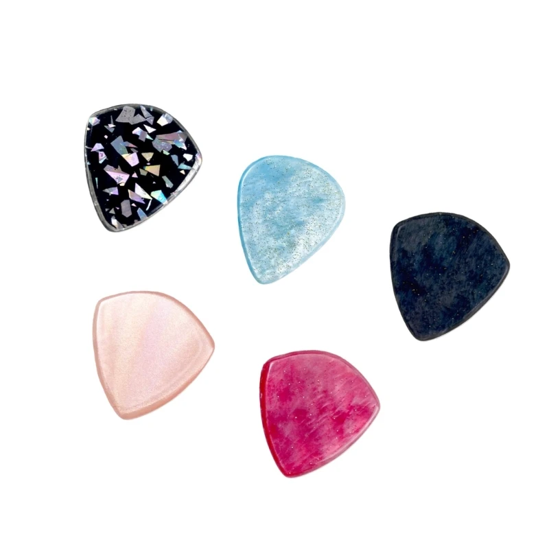 Image 3: 5 plectres de guitare acoustique et électrique en celluloïd, accessoires pour la pratique de la basse et de la guitare électrique