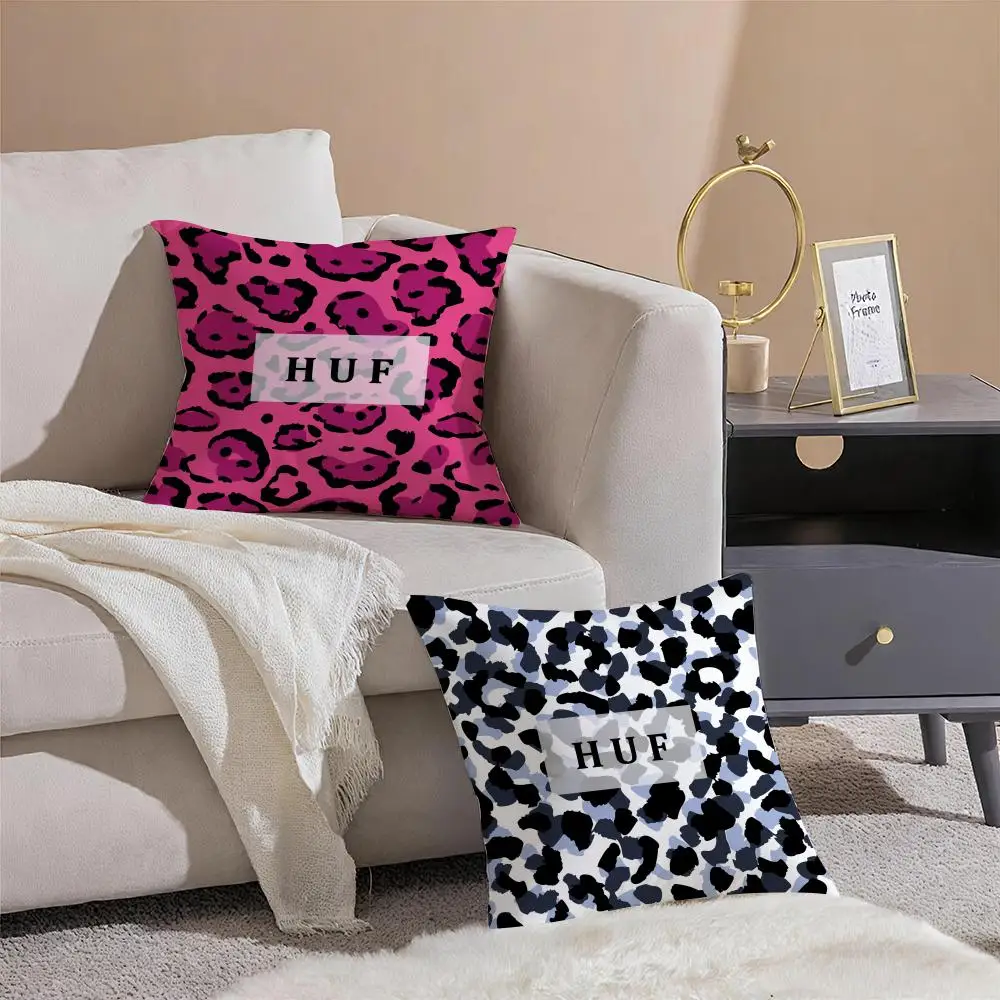 Skate American Fashion Brand H-HUF Cushion Cover Throw Pillow Cover Hidden Button Durable Polyester Chair Cushion