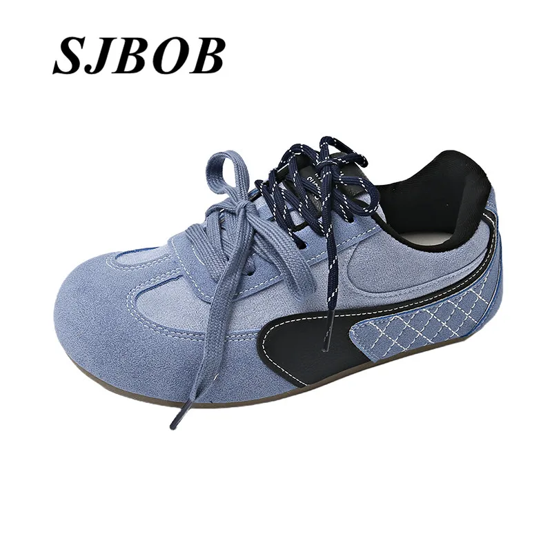 

New 2025 Walking Shoes Women Blue Suede Flat Sneakers Woman Soft Comfy Outdoor Sports Shoes Female Sneakers Zapatos Para Caminar