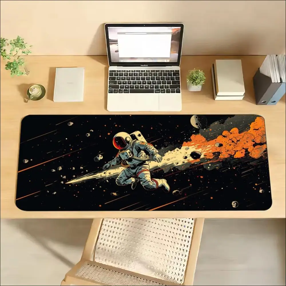 Astronaut Nebula Space Mouse Pad XXL Non Slip Rubber Desk Mat Smooth Surface Keyboard Mouse Pad for Dreamy Space Explorers