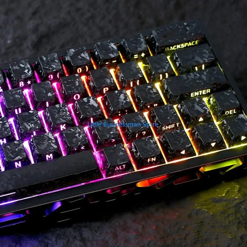 Mechanisches Tastatur-Tastenkappen-Set mit Karbonfaser-Textur, Seitendruck, OEM-Profil, 140-Tasten-Layout-Abdeckung für Home – Detail 10