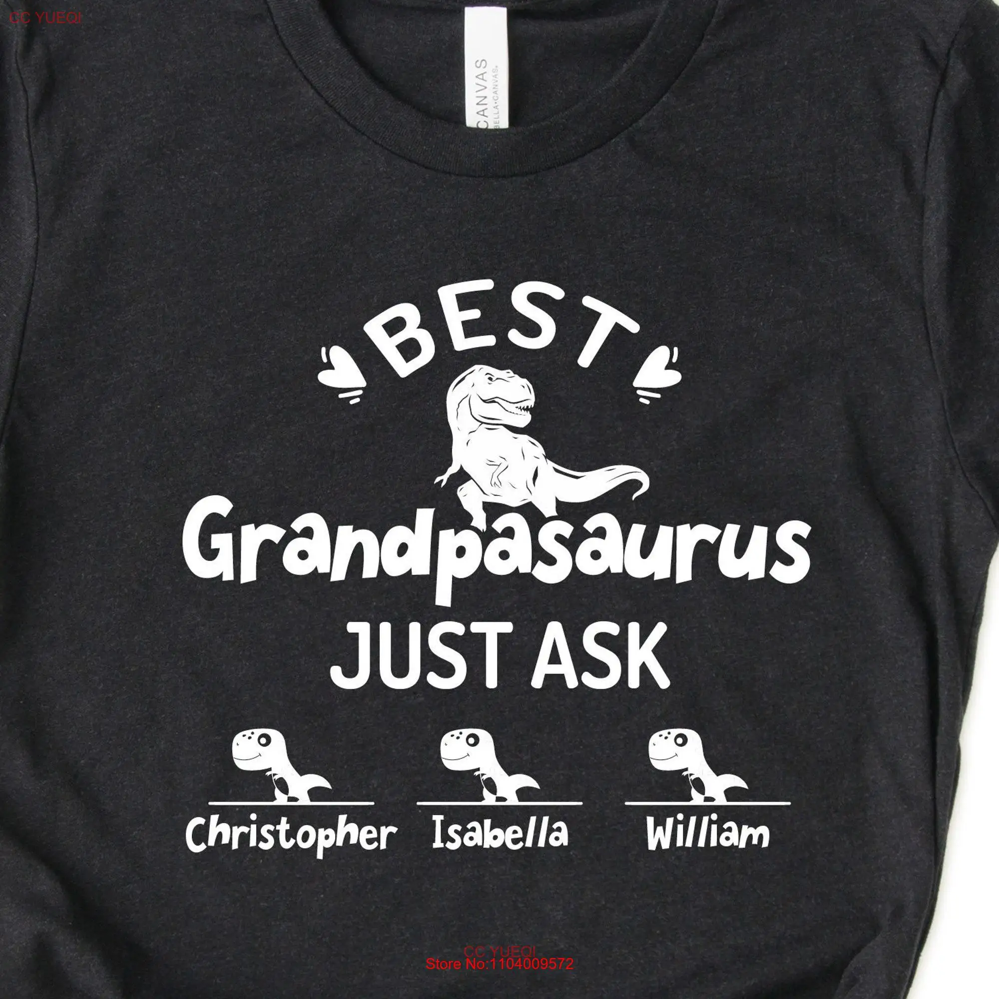 Personalized Grandpasaurus T Shirt Grandpa saurus Dinosaur Dino  long or short sleeves